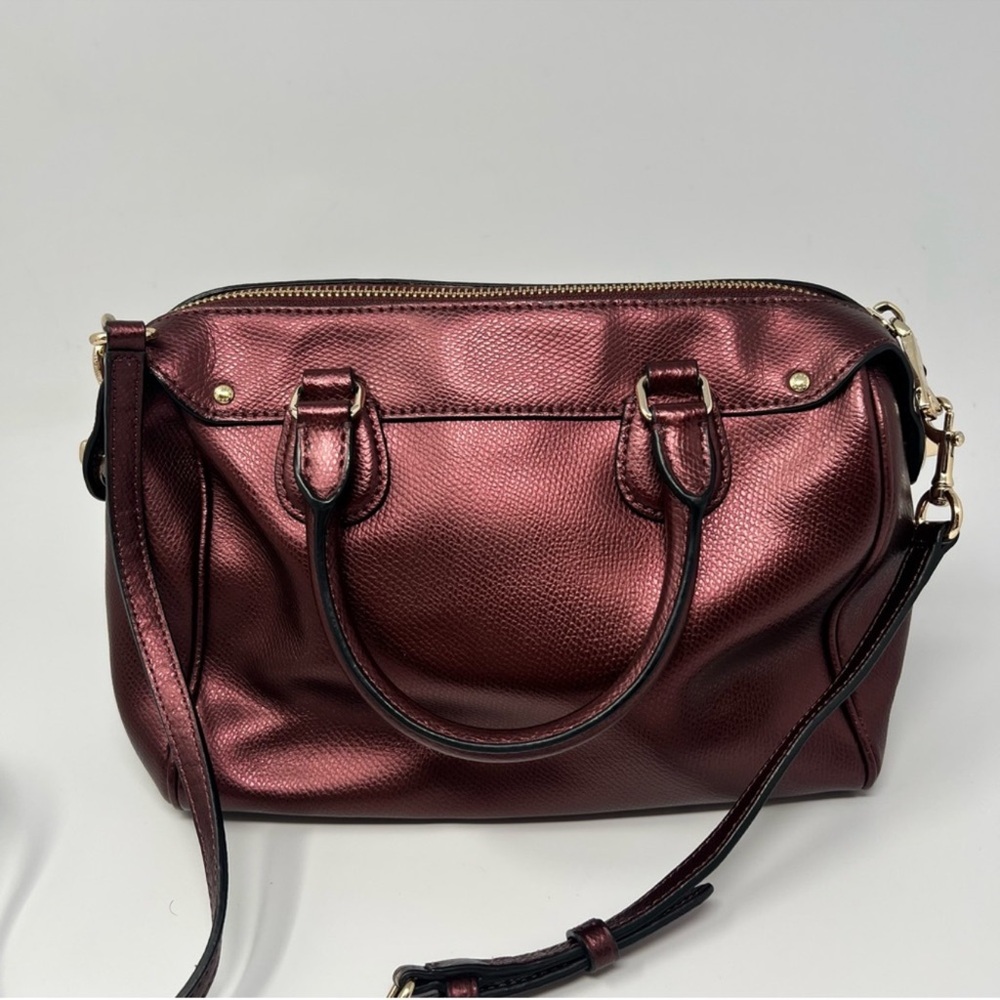 💗Coach Burgandy Leather Satchel with Adjustable Strap and small wallet 💗 - Picture 2 of 11